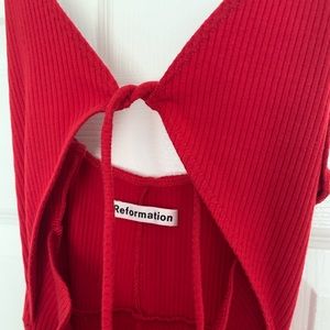 Reformation red midi dress